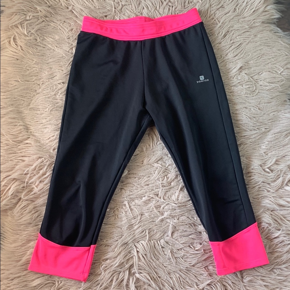 Girl’s DOMYOS Black and Pink Leggings